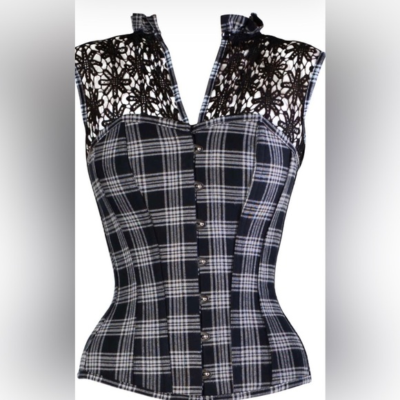 Corset Story Tops - COPY - COPY - COPY - Corset Story checkered & lace corset!